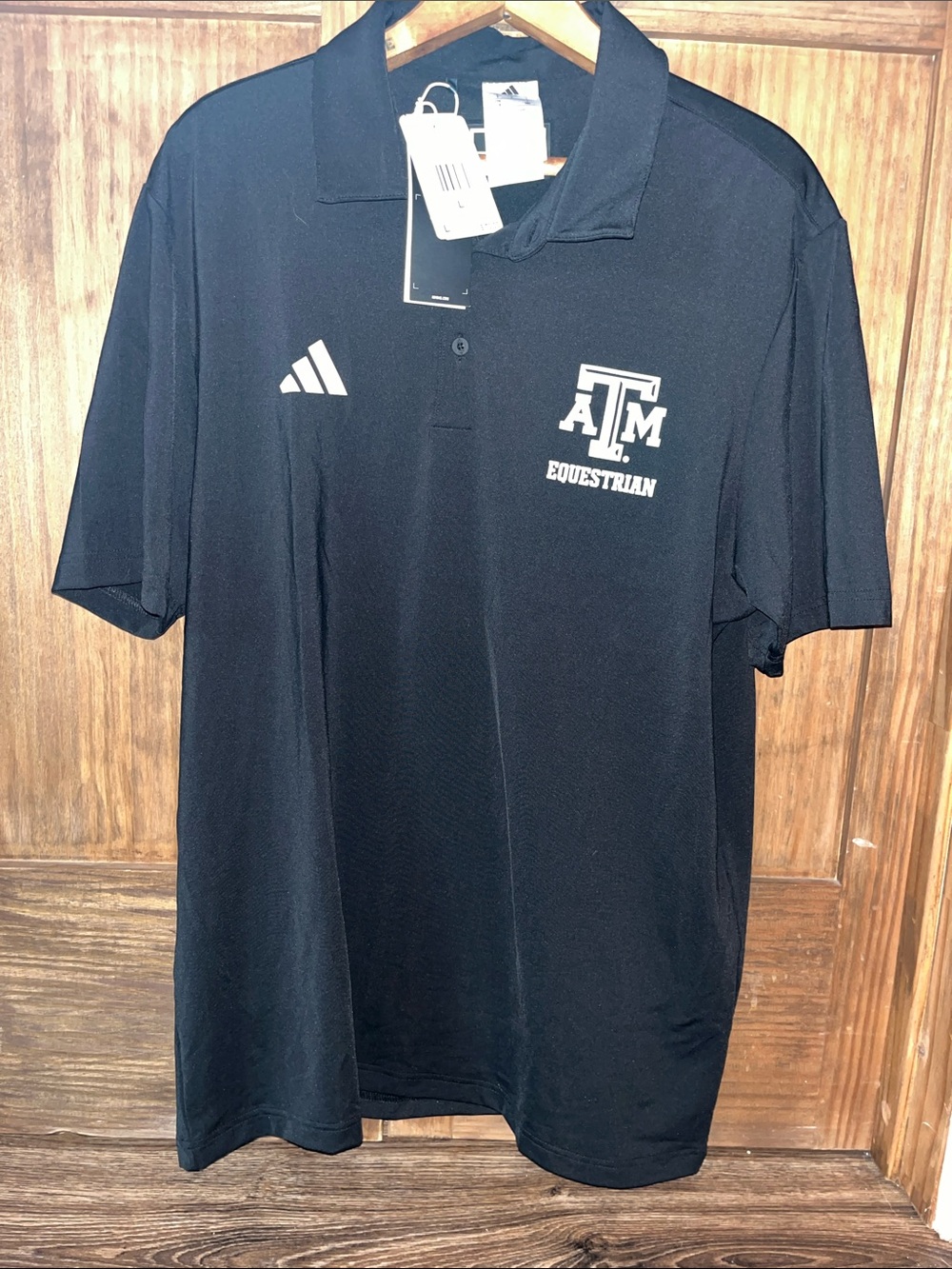 NWT adidas Black Texas A&M Equestrian Polo Shirt